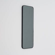 In Stock Quadris™ Rectangular Black Tinted Contemporary Mirror with Black Frame