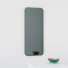 In Stock Quadris™ Rectangular Black Tinted Contemporary Mirror with Black Frame