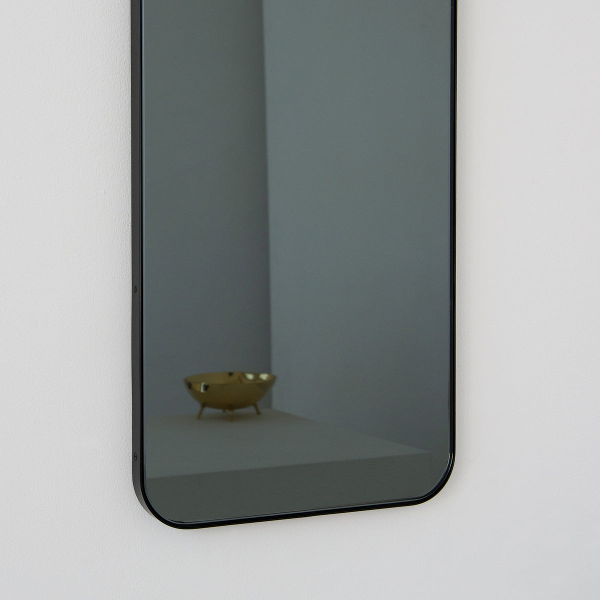 In Stock Quadris™ Rectangular Black Tinted Contemporary Mirror with Black Frame