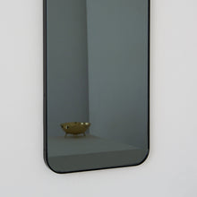 In Stock Quadris™ Rectangular Black Tinted Contemporary Mirror with Black Frame
