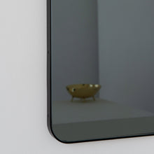 In Stock Quadris™ Rectangular Black Tinted Contemporary Mirror with Black Frame