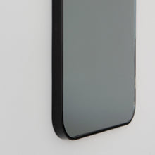 In Stock Quadris™ Rectangular Black Tinted Contemporary Mirror with Black Frame