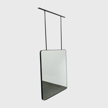 Quadris™ Suspended Rectangular Mirror with Minimalist Blackened Stainless Steel Frame