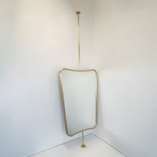 Countertop to Ceiling Suspended Mirror with Brass Frame