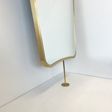 Countertop to Ceiling Suspended Mirror with Brass Frame
