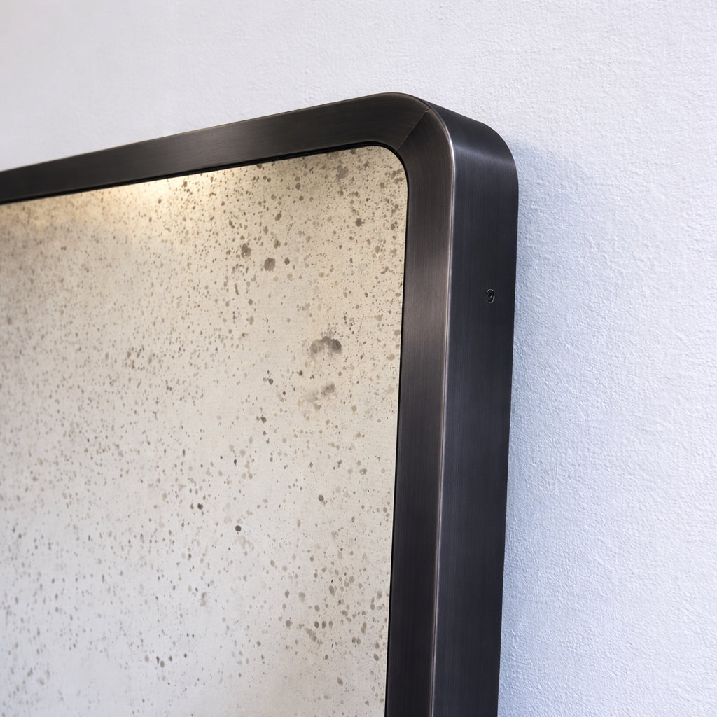 Quadris™ Antiqued Rectangular Mirror with Mitred Full Frame