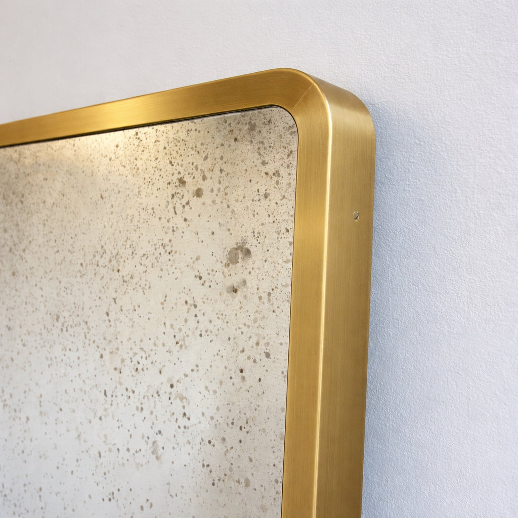 Quadris™ Antiqued Rectangular Mirror with Mitred Full Frame