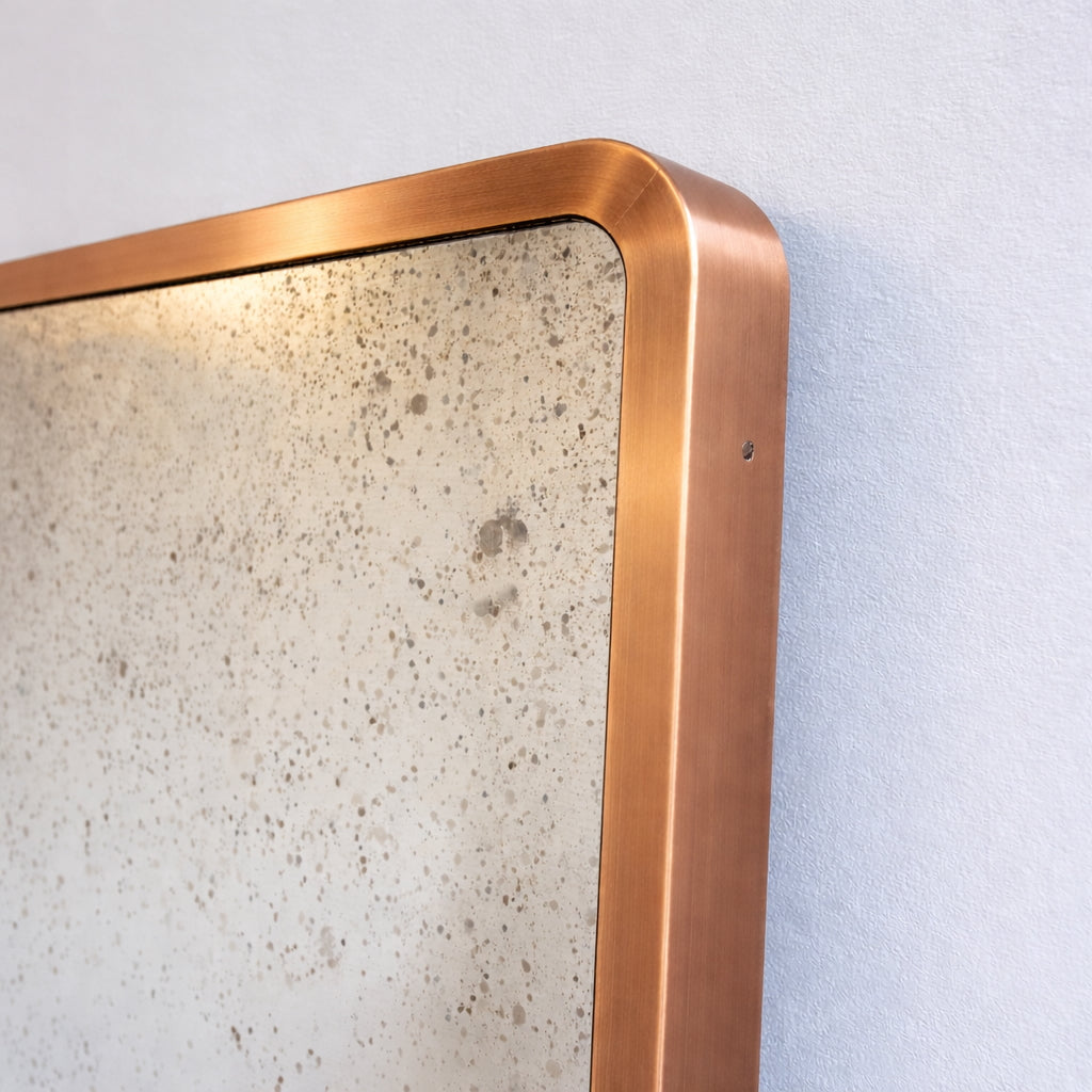 Quadris™ Antiqued Rectangular Mirror with Mitred Full Frame