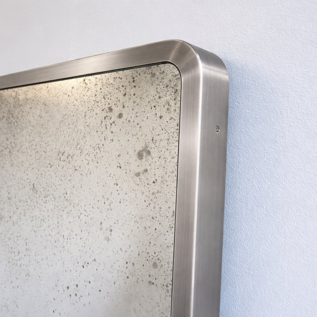 Quadris™ Antiqued Rectangular Mirror with Mitred Full Frame