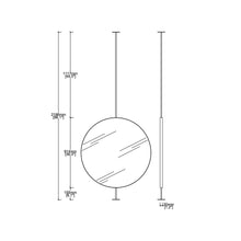 Orbis™ Countertop to Ceiling Round Mirror with Brass Frame