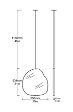 Bespoke Suspended Ergon™ Mirror Brushed Brass Frame 1 Rod (534 x 508 x 30mm)