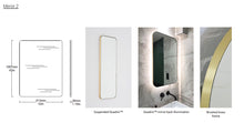 Set of 4 bespoke mirrors:  1 x Bespoke Suspended Quadris™ Mirror Matte Black Frame (RAL 9015)  1 x Bespoke Quadris™ Mirror Brushed Brass Frame Finish 2 x Bespoke Quadris™ Mirror Matte Black Frame (RAL 9015)