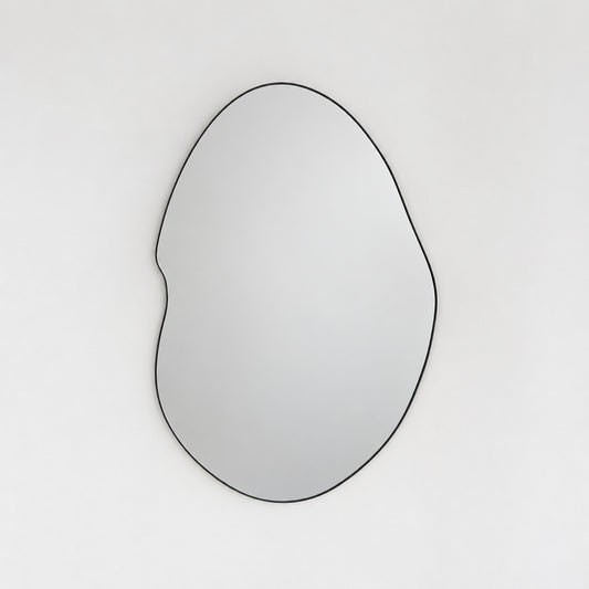 Freeform Organic Mirror with Minimalist Black Frame - A