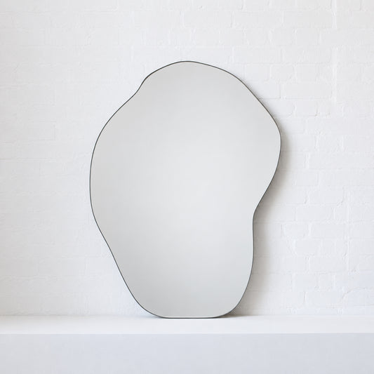 Freeform Organic Mirror with Handcrafted Bronze Patina Frame - C