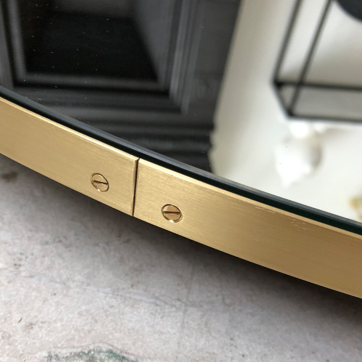 Bespoke Orbis™ Round Minimalist Mirror Brushed Brass Frame 42"