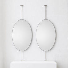 Set of 2 Ovalis™ Countertop to Ceiling Mirrors with Nickel Plated Frame