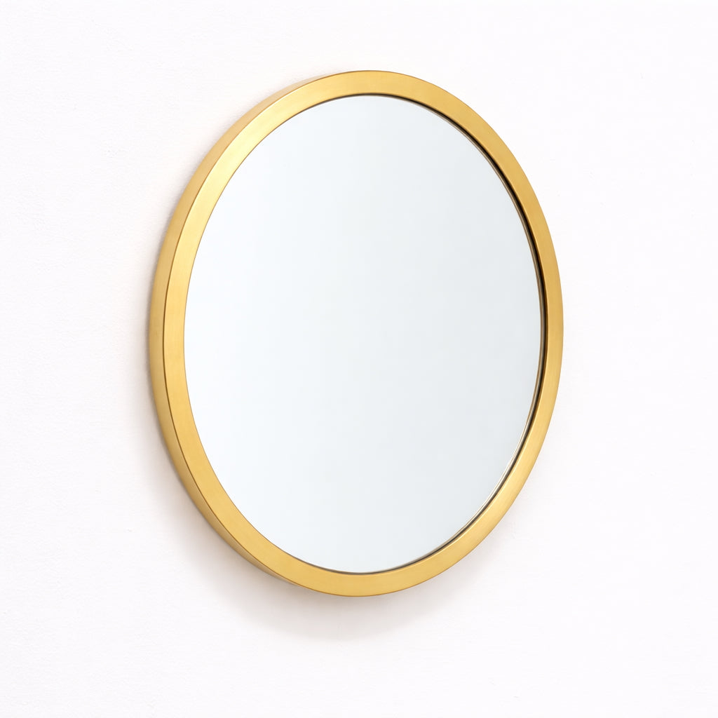 Orbis™ Round Mirror with a Handcrafted Brass Full Frame