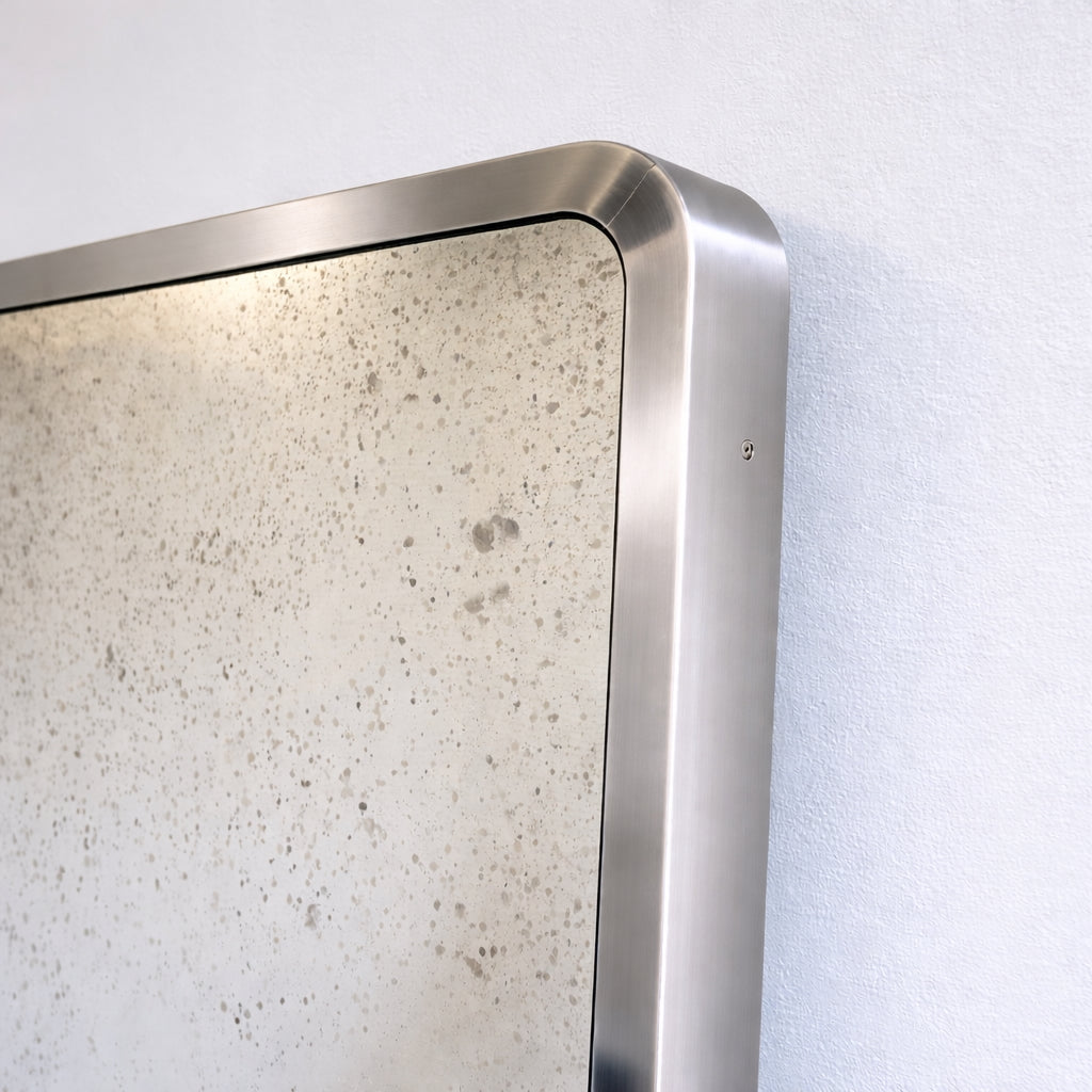 Quadris™ Antiqued Rectangular Mirror with Mitred Full Frame