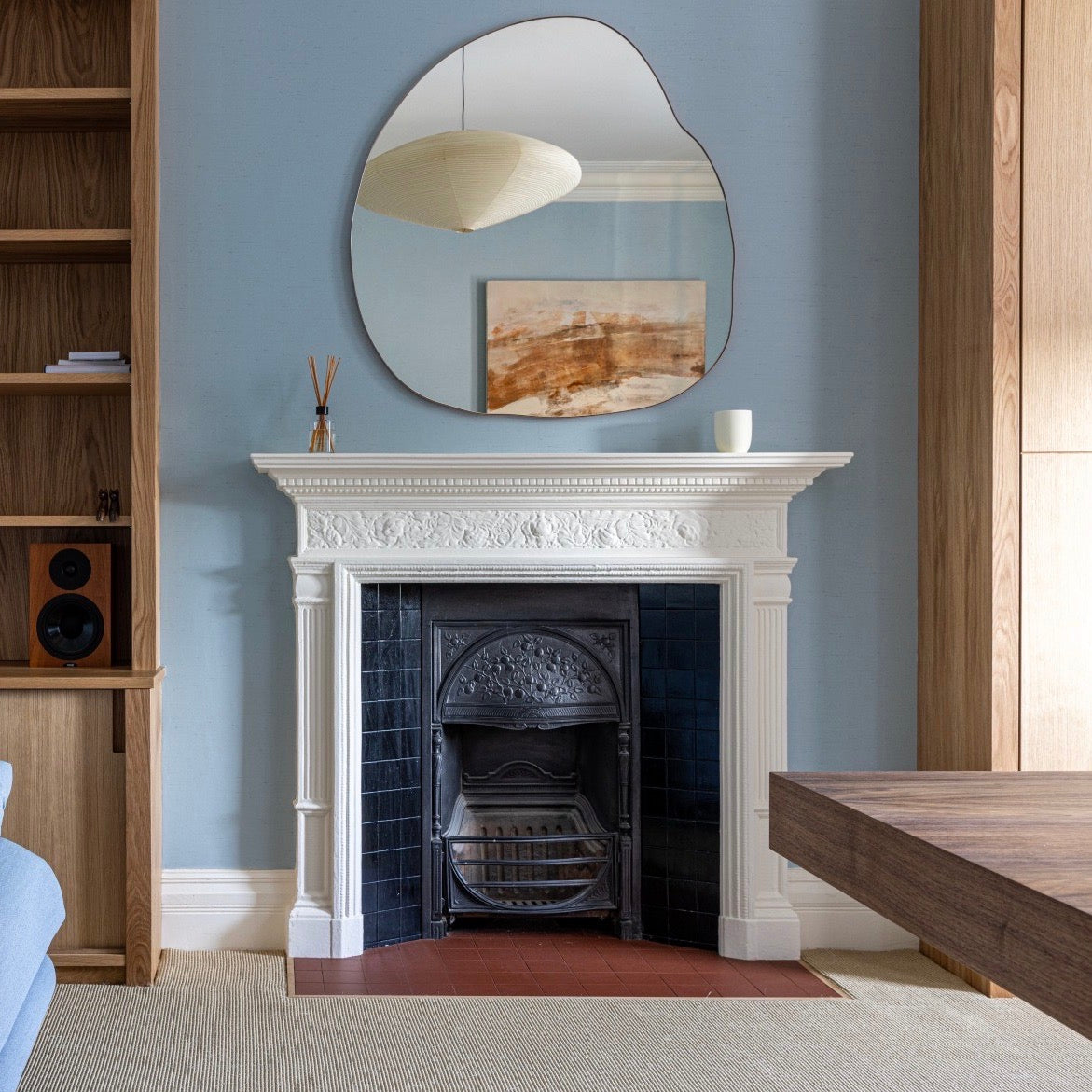 Ergon™ Organic Shaped Modern Mirror with a Brass Frame