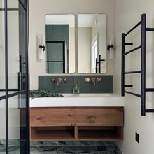 Quadris™ Rectangular Modern Mirror with Blackened Metal Frame
