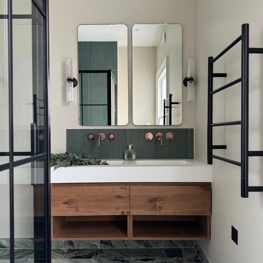 Quadris™ Rectangular Modern Mirror with a Black Frame