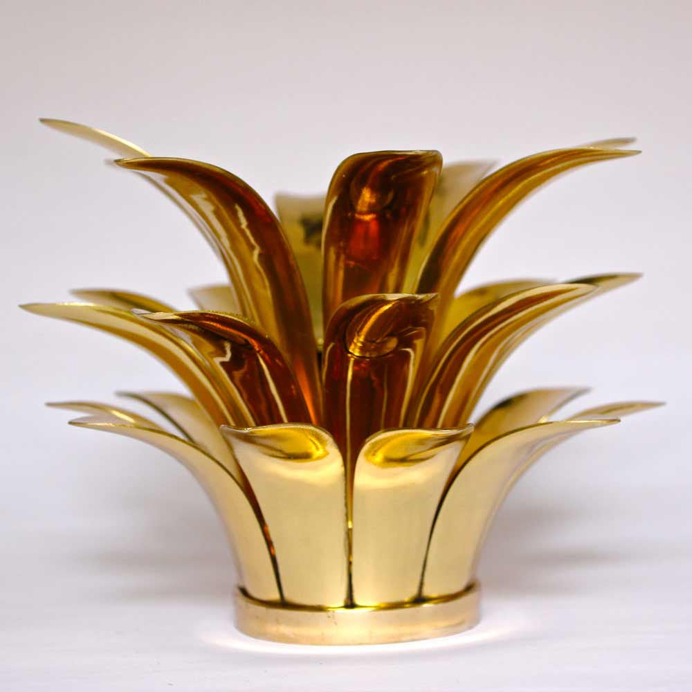 Handmade Stackable Cast Brass Pineapple Candle Holder