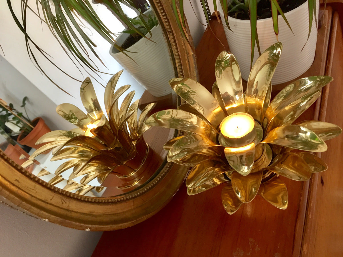 Handmade Stackable Cast Brass Pineapple Candle Holder