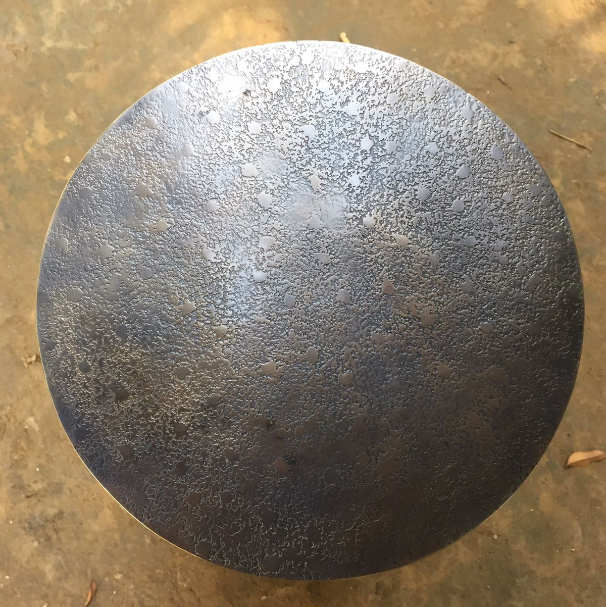 Handmade Cast Brass Tulip Side Table with Bronze Patina
