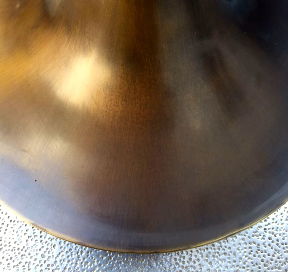 Handmade Cast Brass Tulip Side Table with Bronze Patina