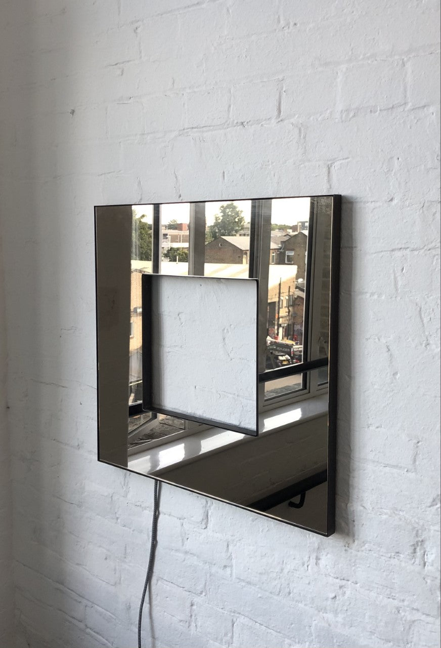 Back Illuminated Contemporary Bronze Tinted Square Donut™ Mirror
