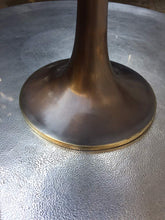 Handmade Cast Brass Tulip Side Table with Bronze Patina