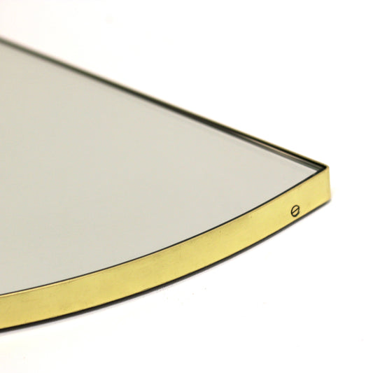 Luna™ Half Moon Art Deco Mirror with a Brass Frame