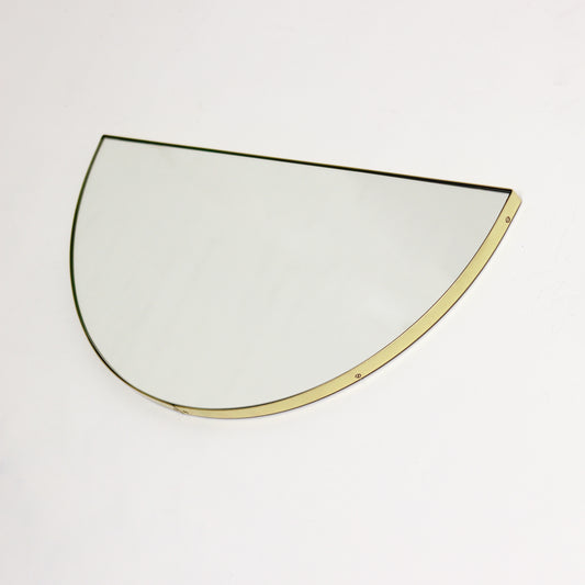 Luna™ Half Moon Art Deco Mirror with a Brass Frame