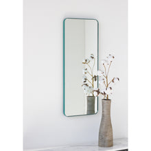 Quadris™ Rectangular Modern Mirror with Mint Turquoise Frame