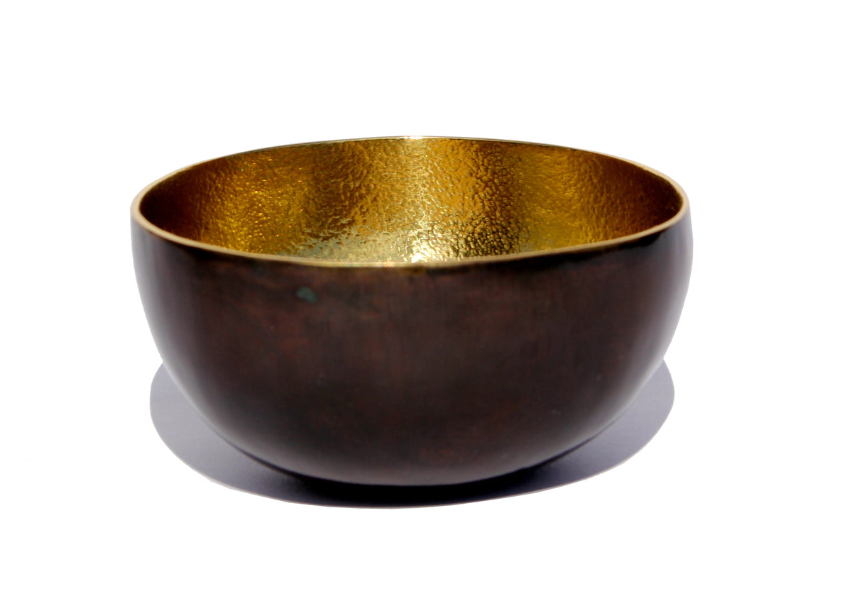 Small Decorative Brass Bowl with a Bronze Patina