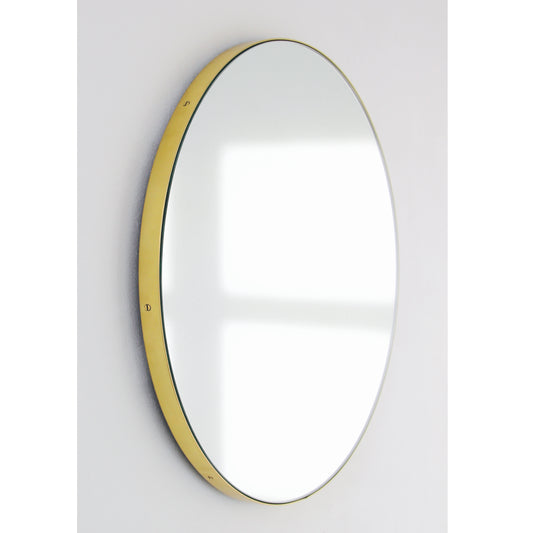 Set of 2 Bespoke Orbis™ Round Minimalist Customisable Mirror with Elegant Brass Frame (600mm)