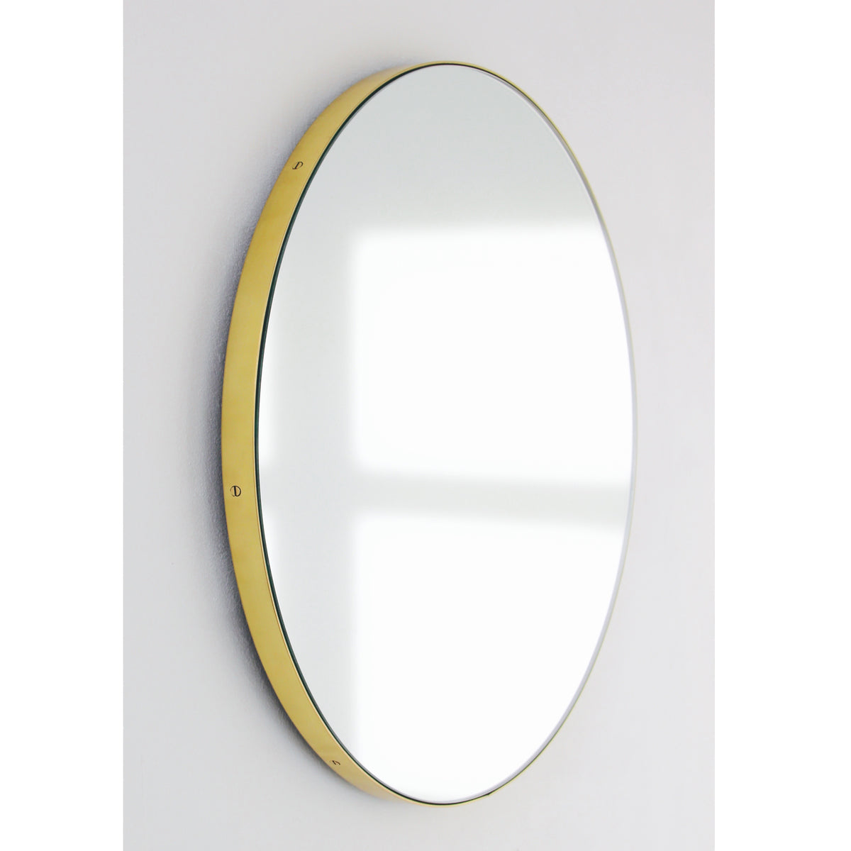 Set of 2 Bespoke Orbis™ Round Minimalist Customisable Mirror with Elegant Brass Frame (600mm)