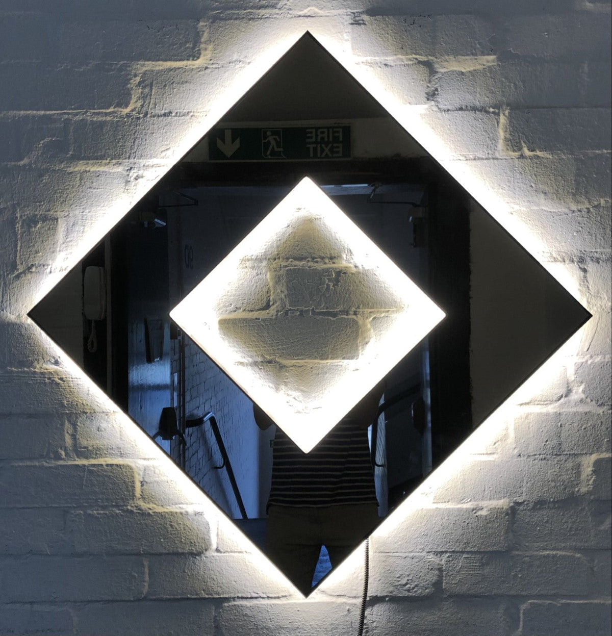 Back Illuminated Contemporary Bronze Tinted Square Donut™ Mirror