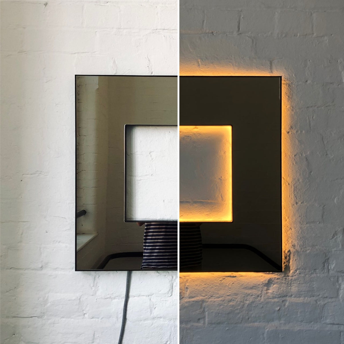 Original Contemporary Back-Illuminated Bronze Tinted Square Donut™ Mirror