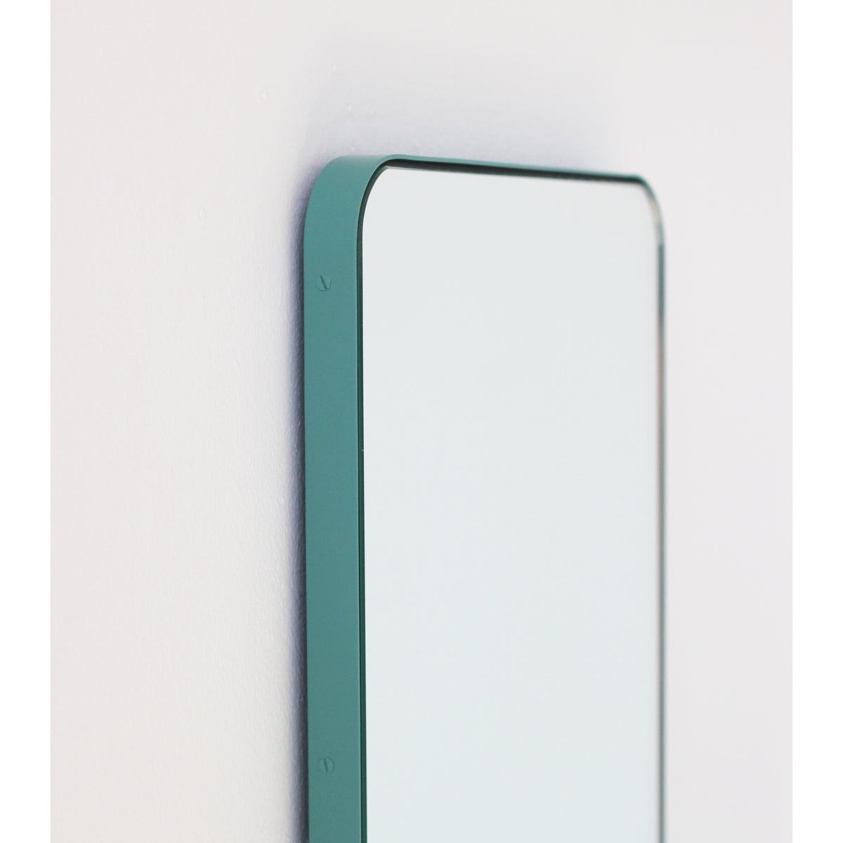 Quadris™ Rectangular Modern Mirror with Mint Turquoise Frame