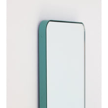 Quadris™ Rectangular Modern Mirror with Mint Turquoise Frame