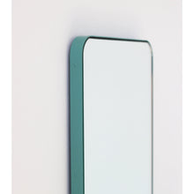 In Stock Quadris Rectangular Modern Mirror with Mint Turquoise Frame