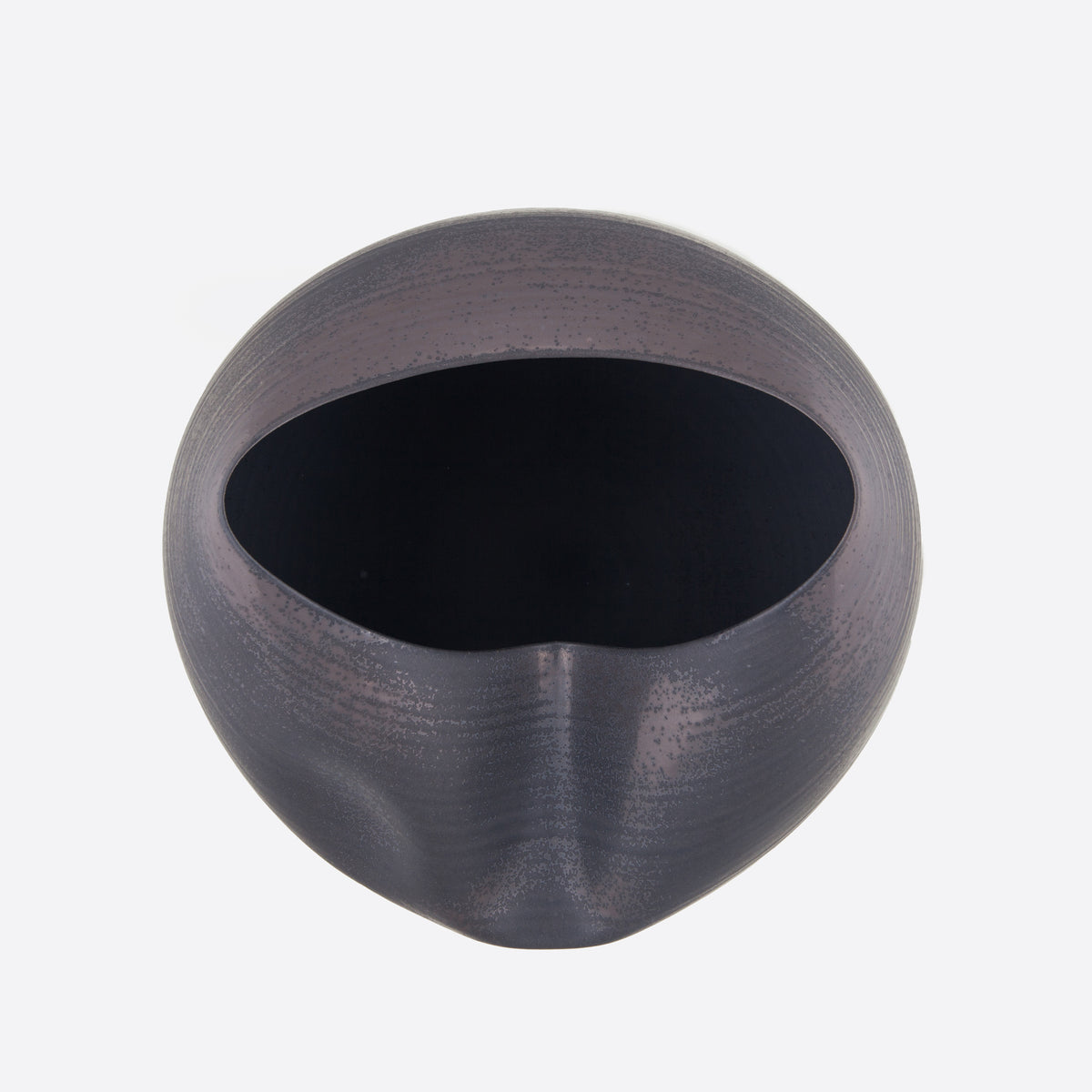 Large Black Collapsed Form, Vase, Interior Sculpture or Vessel, Objet D'Art
