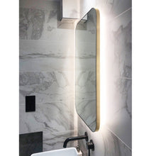 Quadris™ Illuminated Rectangular Contemporary Mirror with Brass Frame