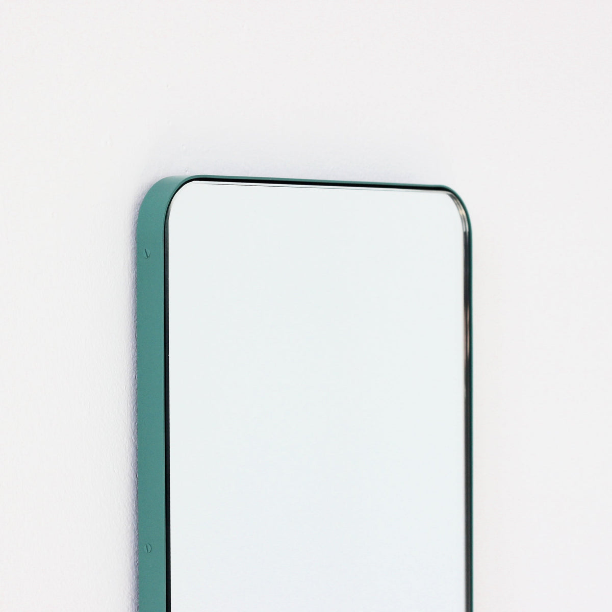 In Stock Quadris Rectangular Modern Mirror with Mint Turquoise Frame