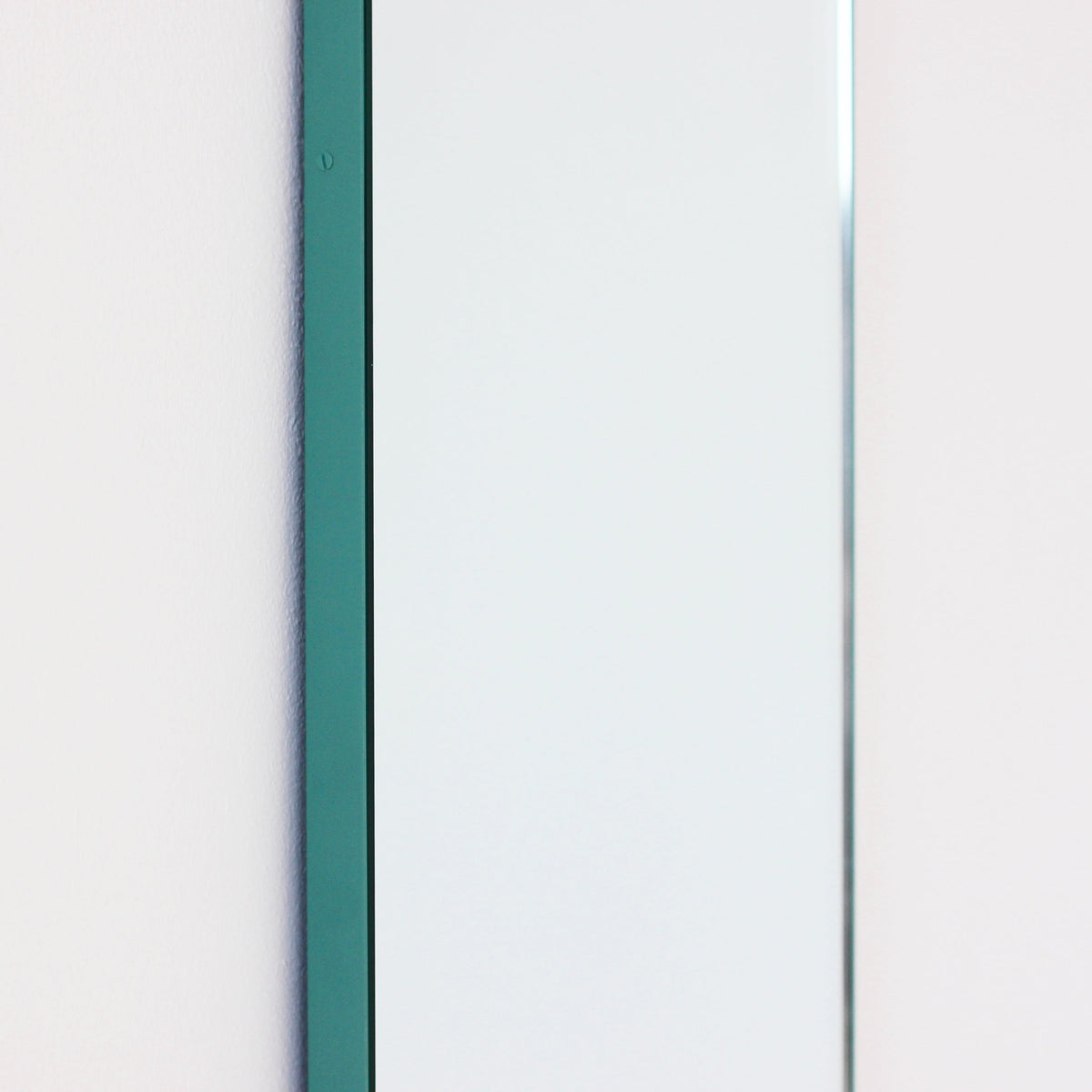 In Stock Quadris Rectangular Modern Mirror with Mint Turquoise Frame