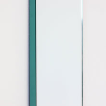 In Stock Quadris Rectangular Modern Mirror with Mint Turquoise Frame
