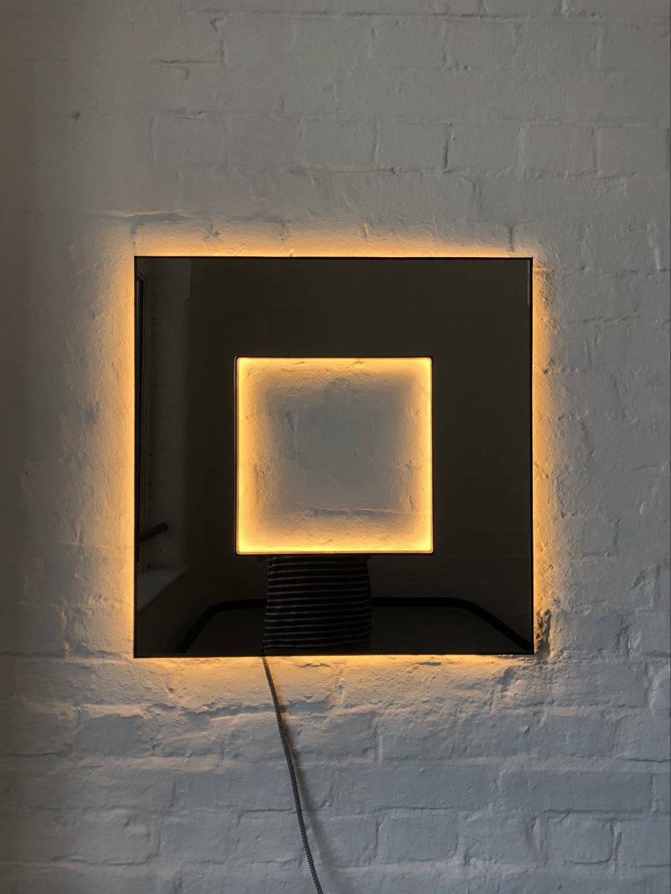 Back Illuminated Contemporary Bronze Tinted Square Donut™ Mirror