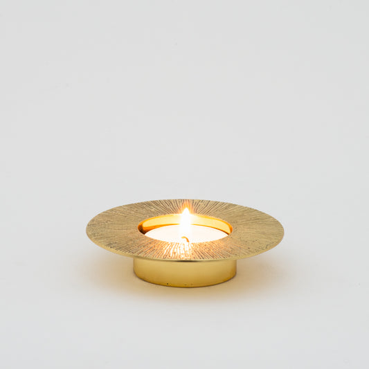 Brass Sun tealight candle holder