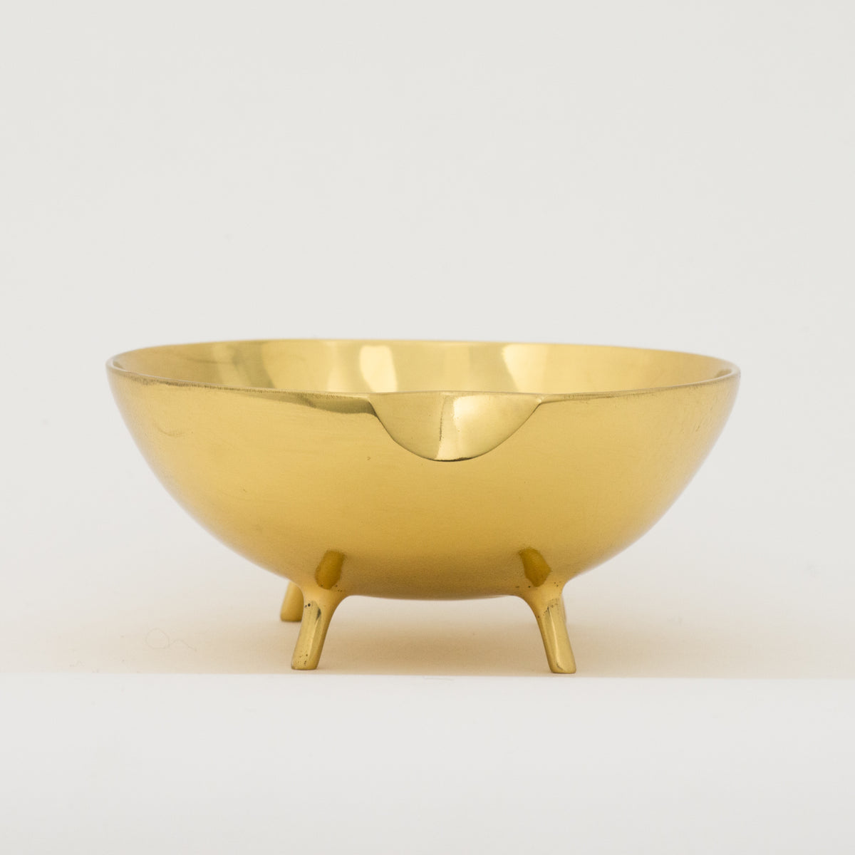 Handcast Brass Bowl With Legs Videpoche